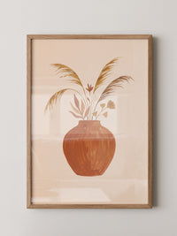 Trockenblumen Erdton Vase