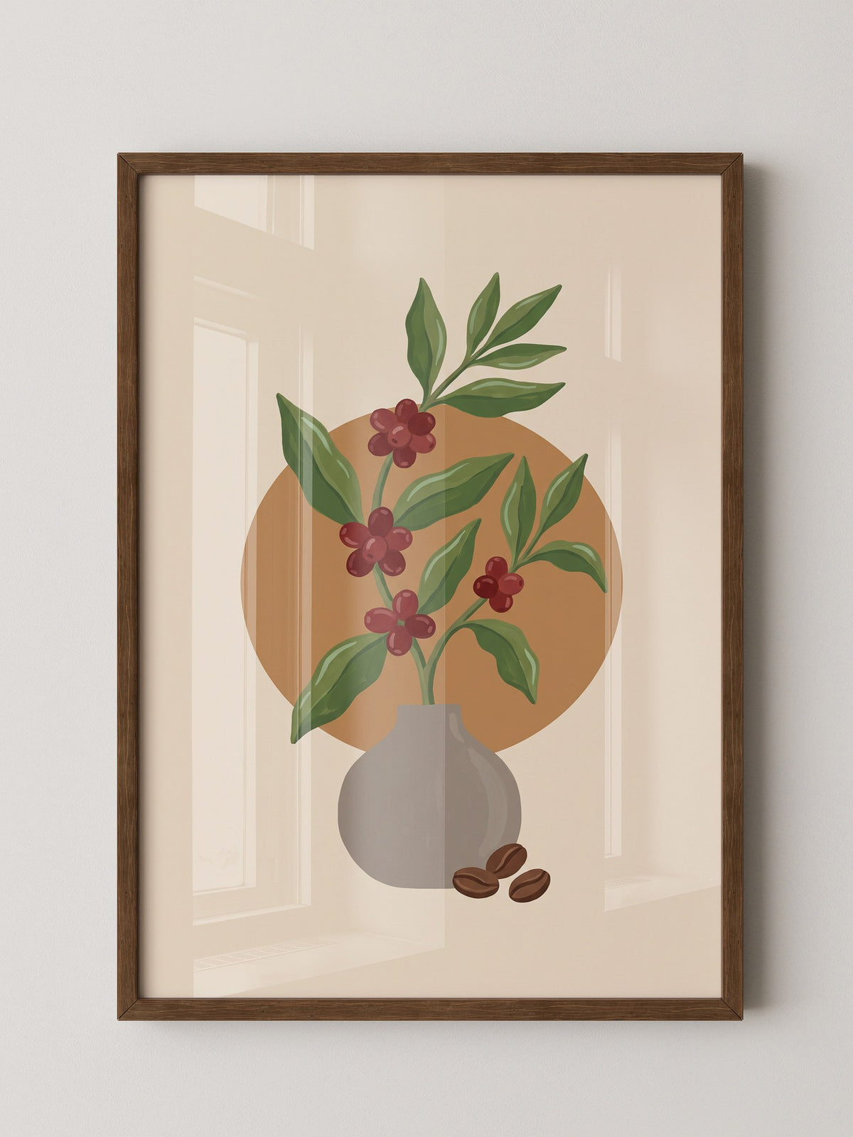 Kaffeepflanze Retro Stil
