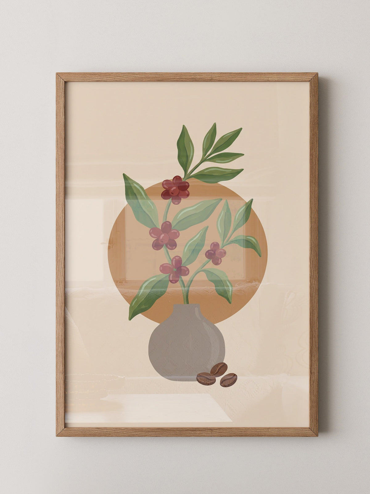 Kaffeepflanze Retro Stil