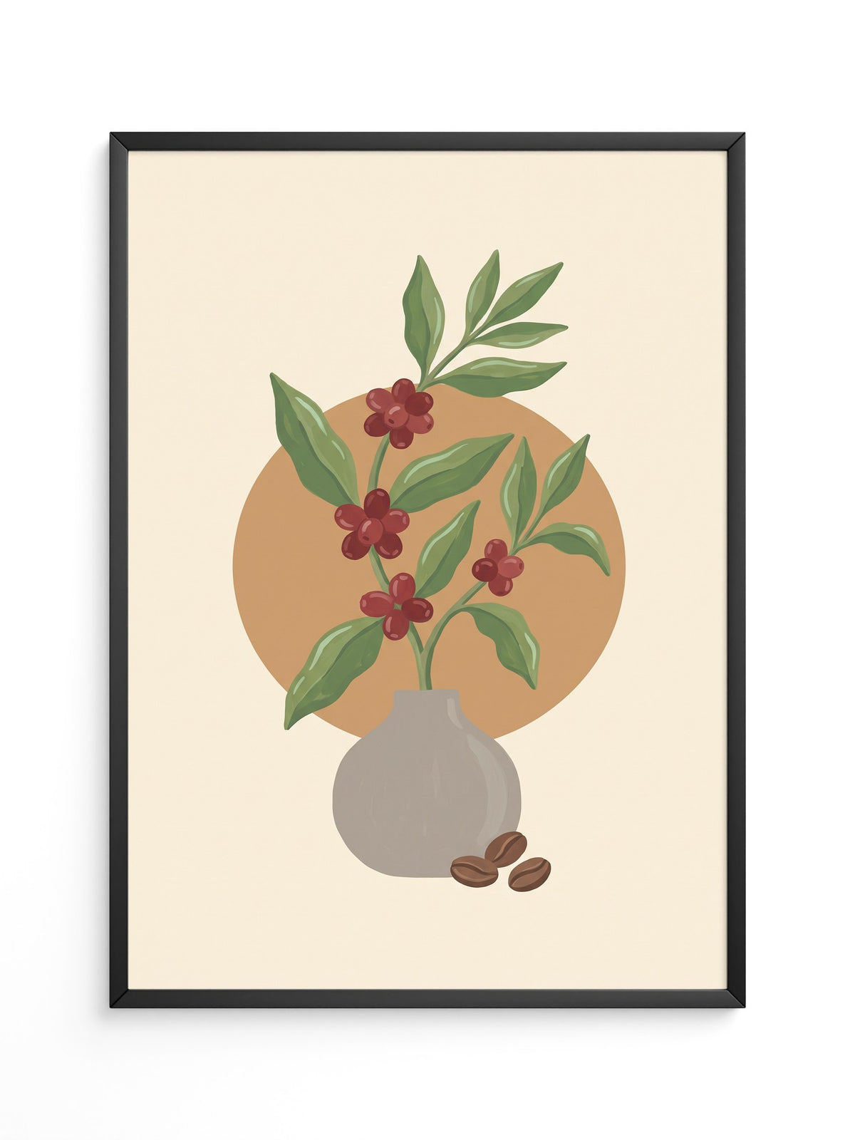 Kaffeepflanze Retro Stil