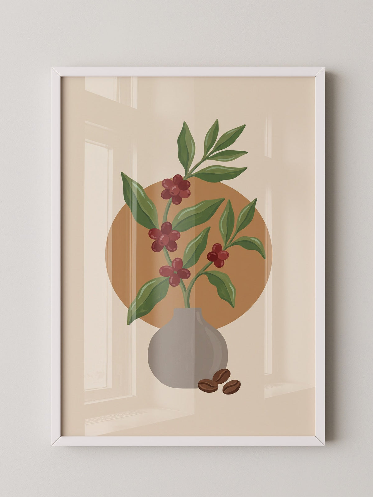 Kaffeepflanze Retro Stil