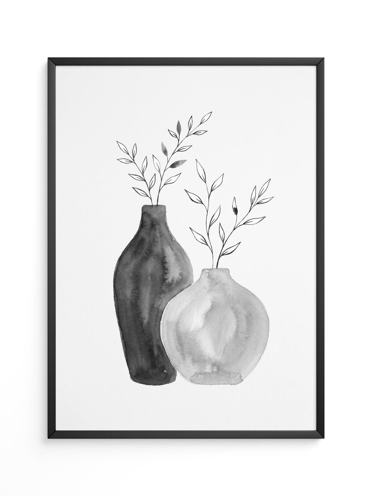 Minimalistische Vasen Zweige S/W