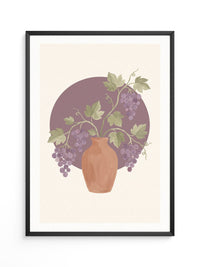 Keramikvase mit Trauben violett