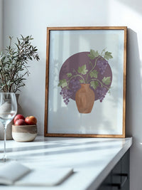 Keramikvase mit Trauben violett