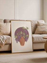 Keramikvase mit Trauben violett
