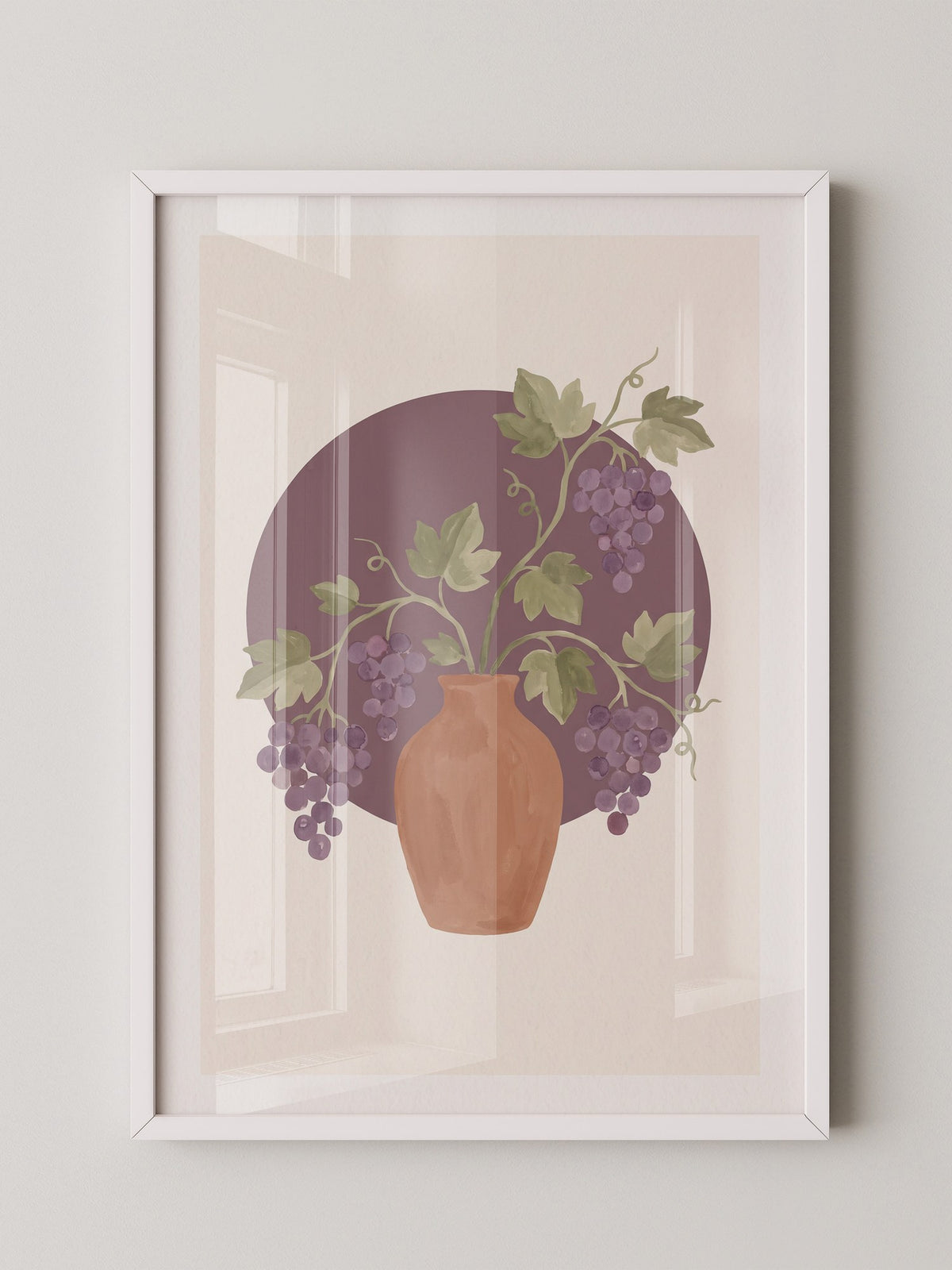 Keramikvase mit Trauben violett