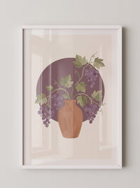 Keramikvase mit Trauben violett