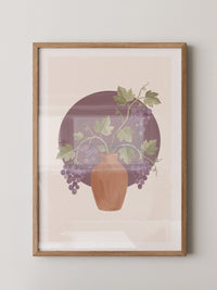 Keramikvase mit Trauben violett