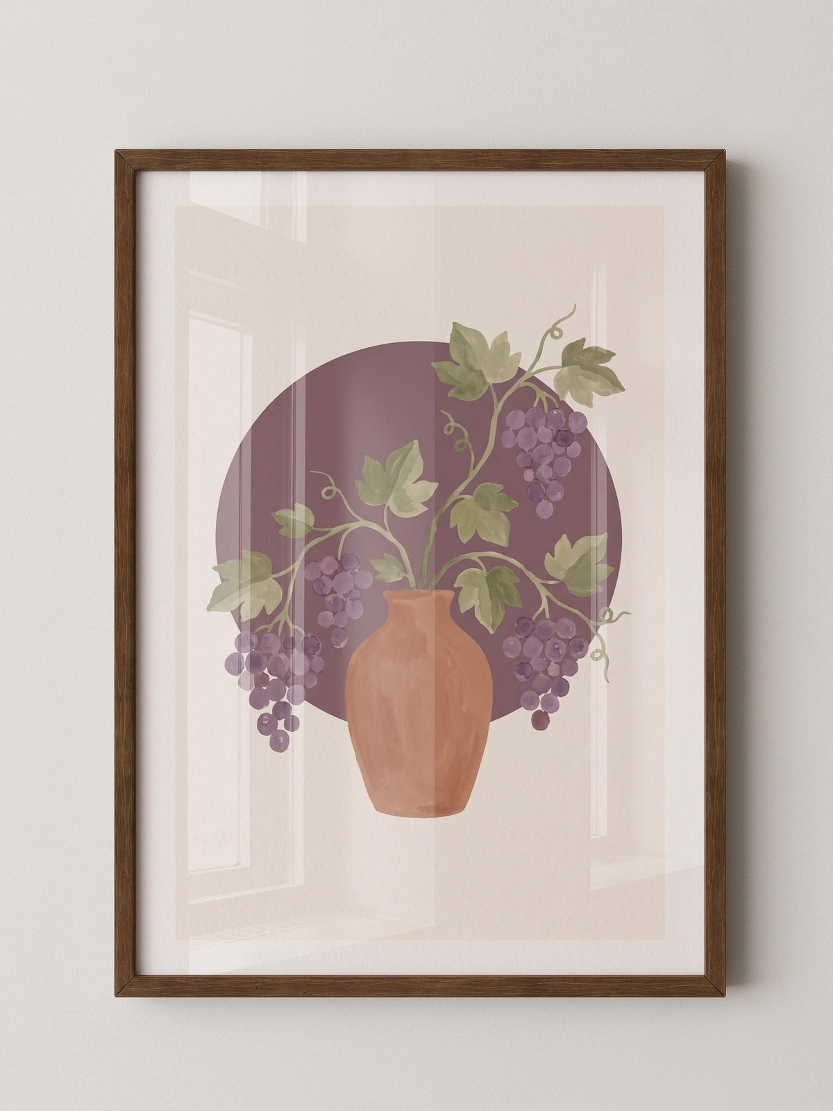 Keramikvase mit Trauben violett
