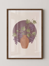 Keramikvase mit Trauben violett