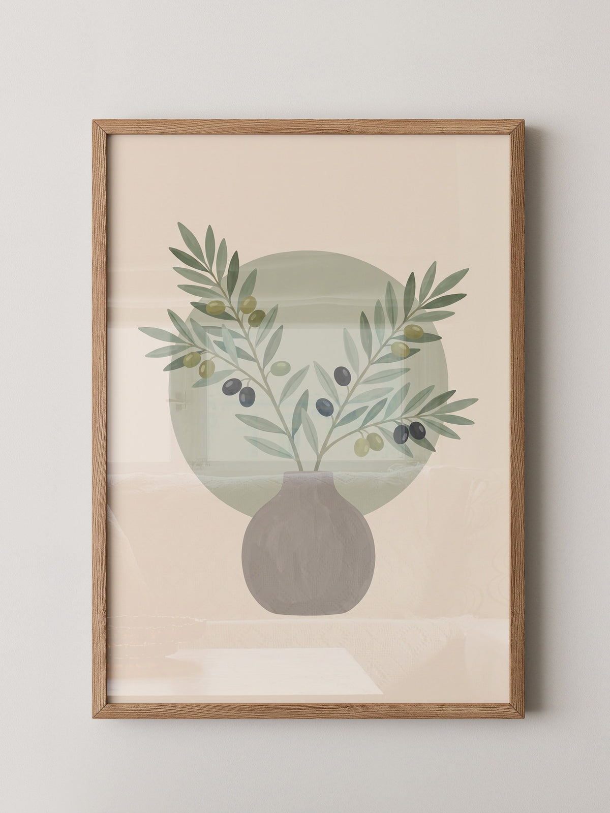 Olivenzweige Pastell Vase