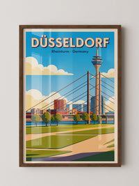 Rheinturm Düsseldorf Retro Skylinie