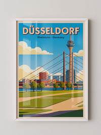 Rheinturm Düsseldorf Retro Skylinie