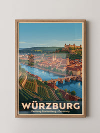 Würzburg Skyline Pastellfarben