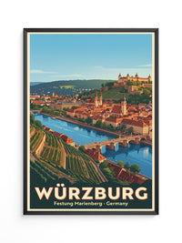 Würzburg Skyline Pastellfarben