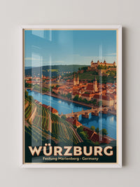 Würzburg Skyline Pastellfarben