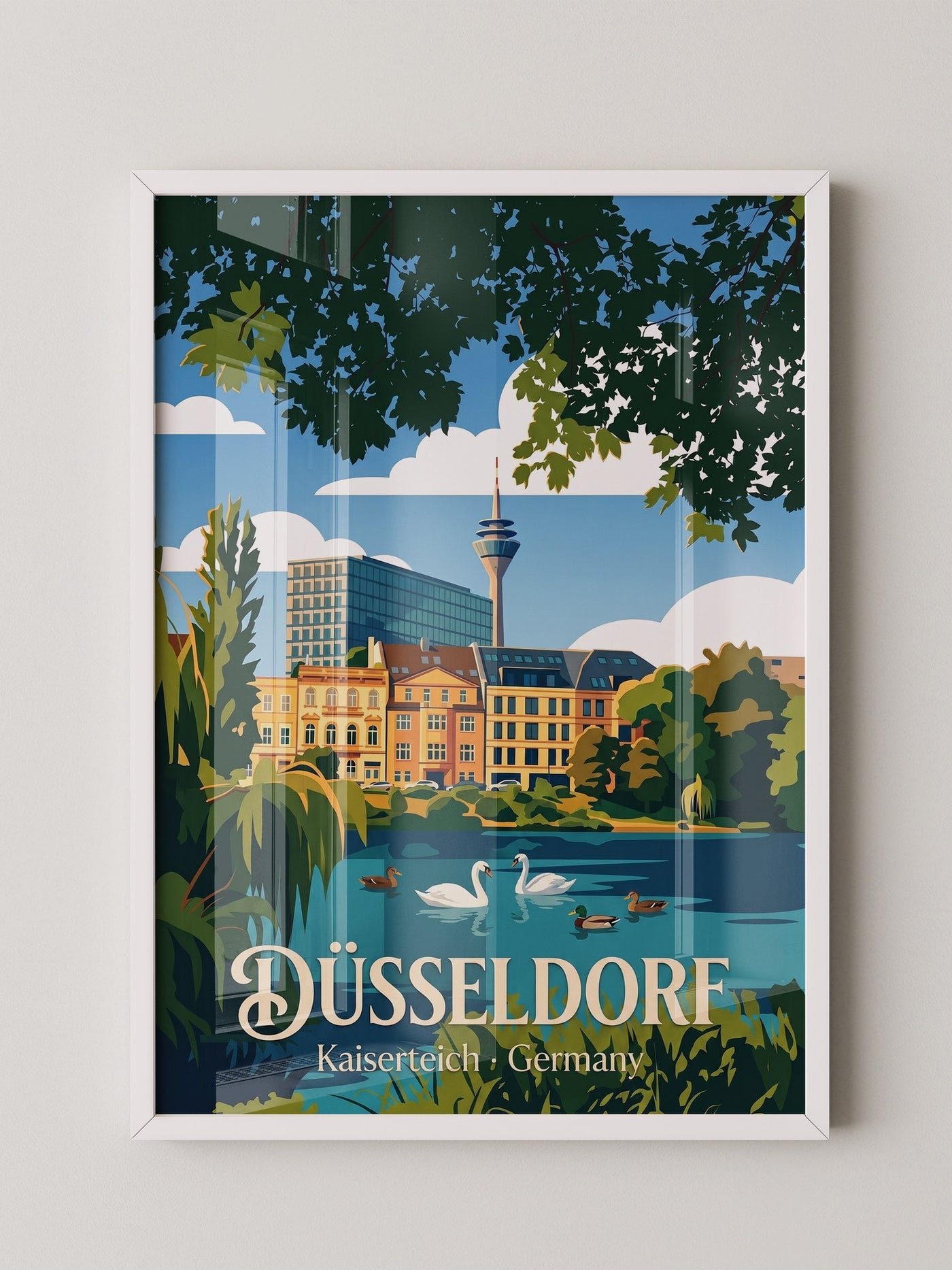 Düsseldorf Rhein-Turm Retro