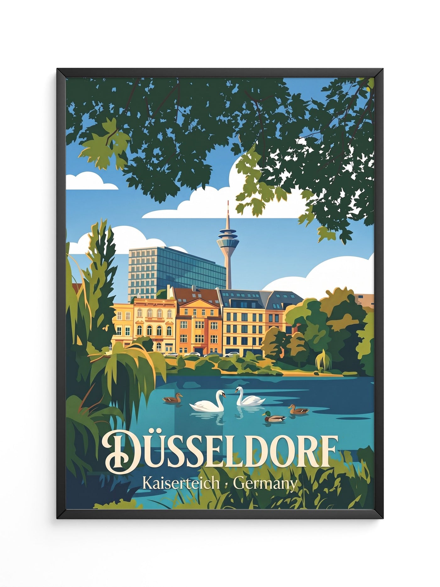 Düsseldorf Rhein-Turm Retro