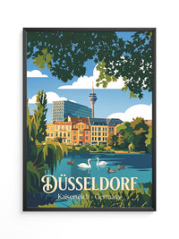 Düsseldorf Rhein-Turm Retro