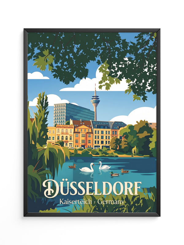Düsseldorf Rhein-Turm Retro