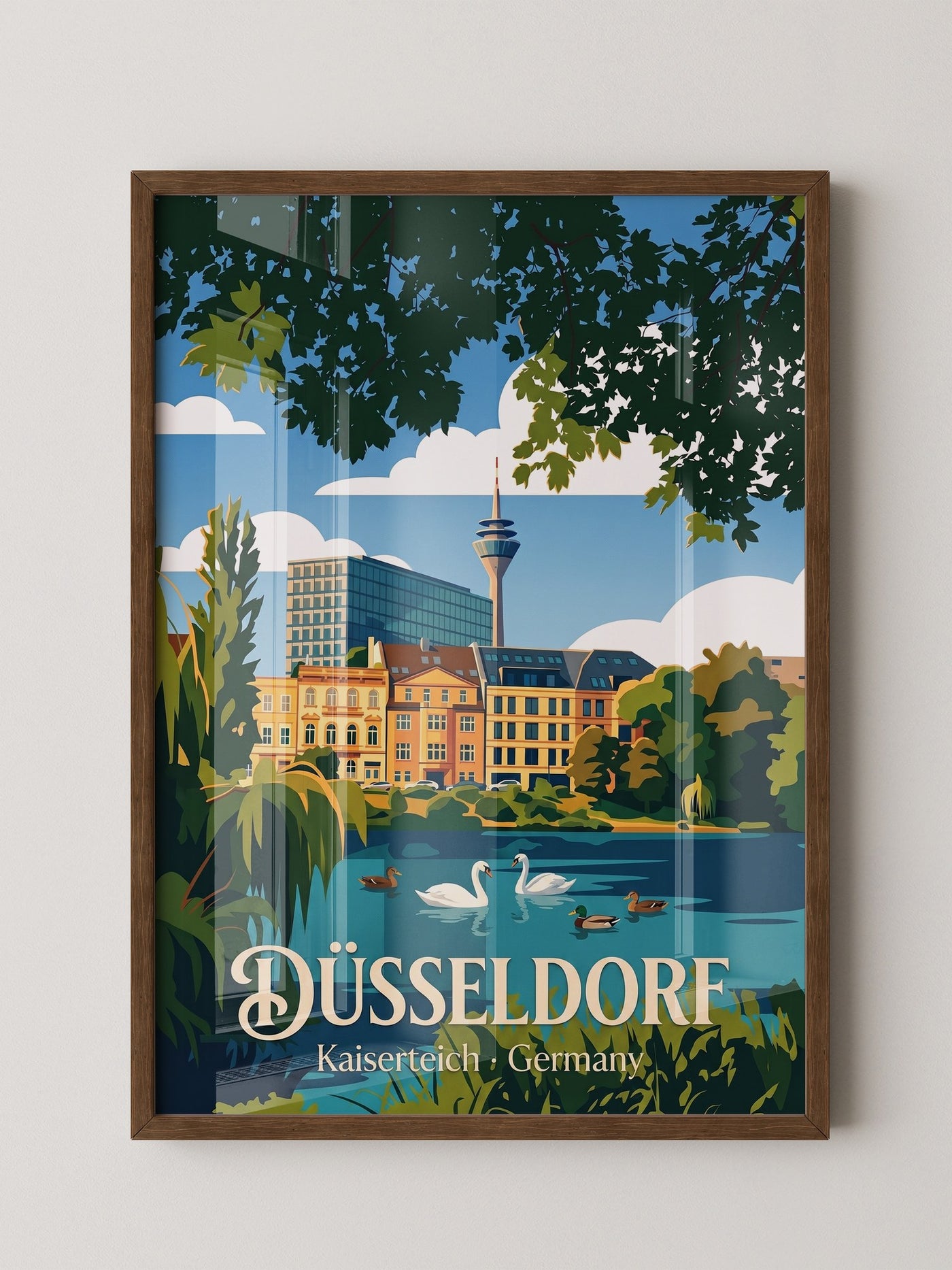 Düsseldorf Rhein-Turm Retro