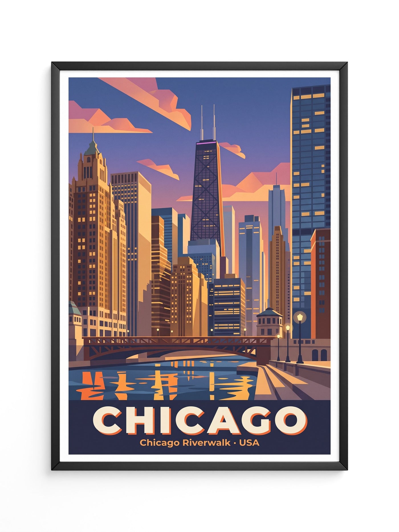 Chicago Skyline Retro Stil