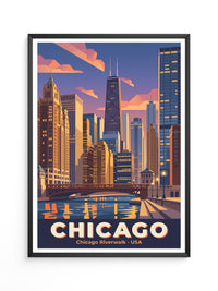 Chicago Skyline Retro Stil