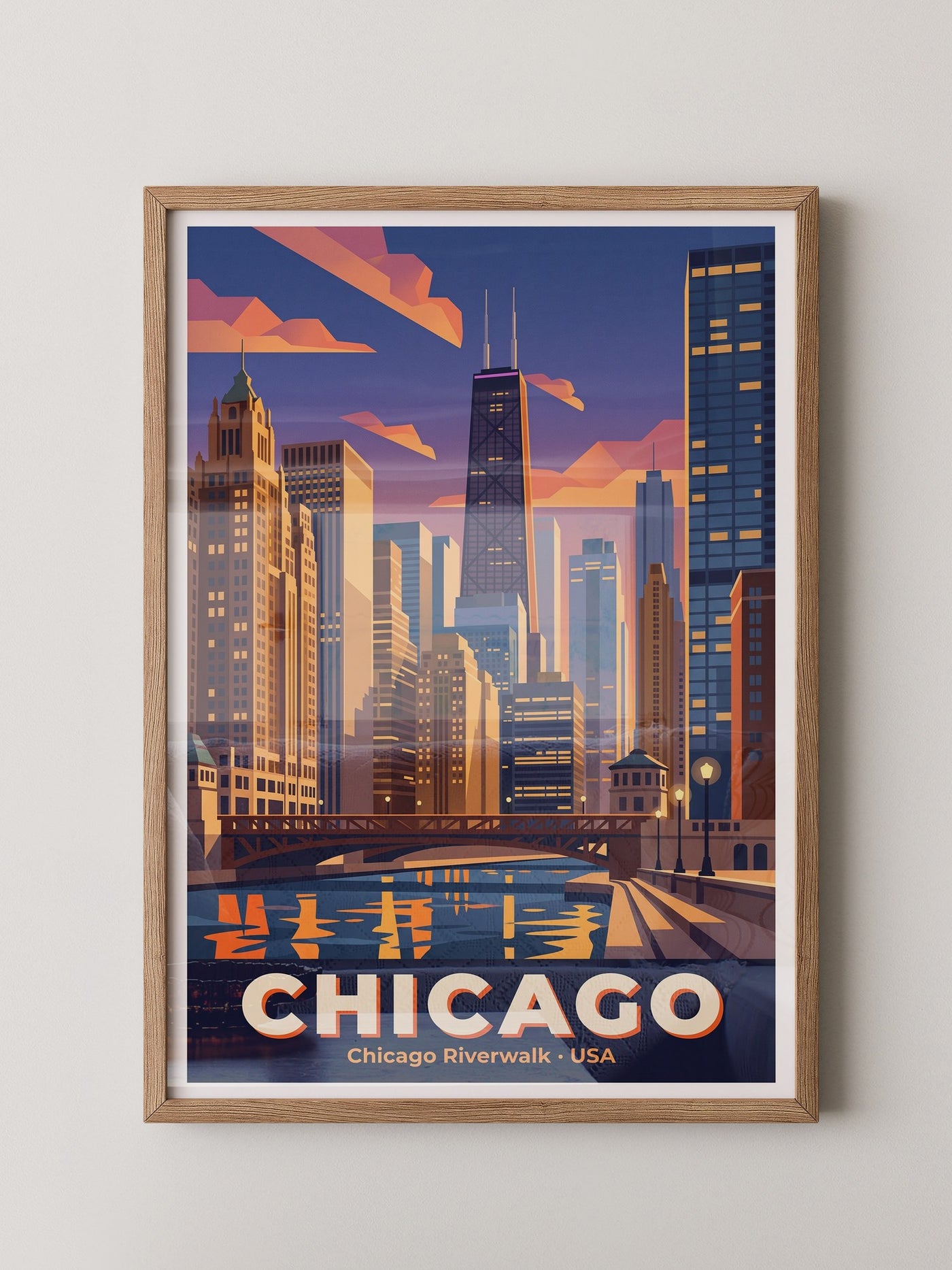 Chicago Skyline Retro Stil