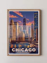 Chicago Skyline Retro Stil