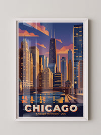 Chicago Skyline Retro Stil