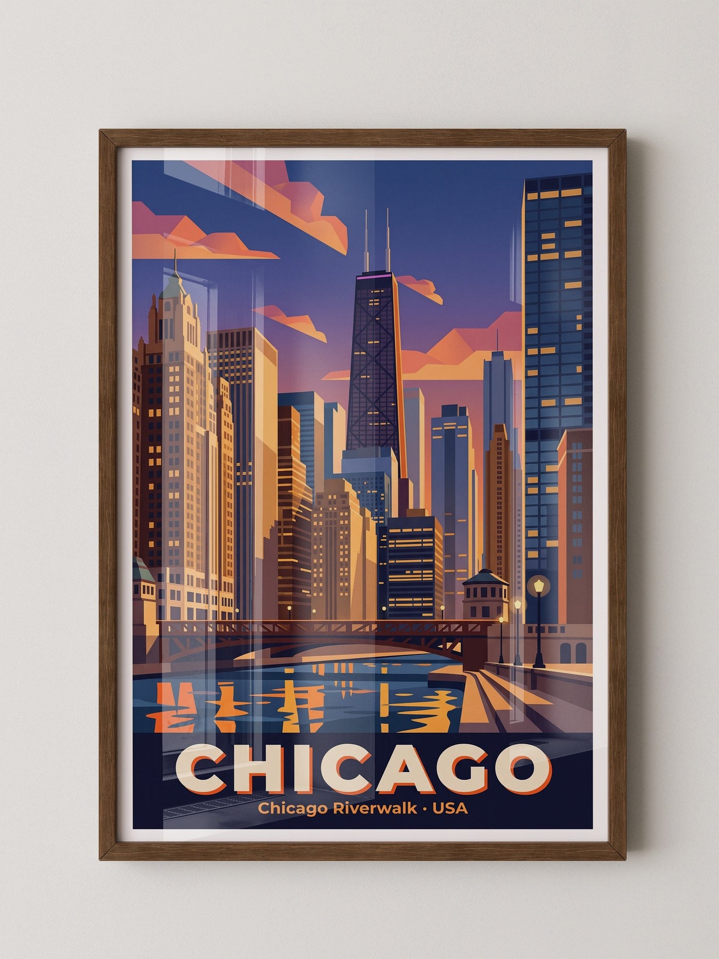 Chicago Skyline Retro Stil