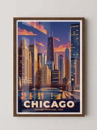 Chicago Skyline Retro Stil