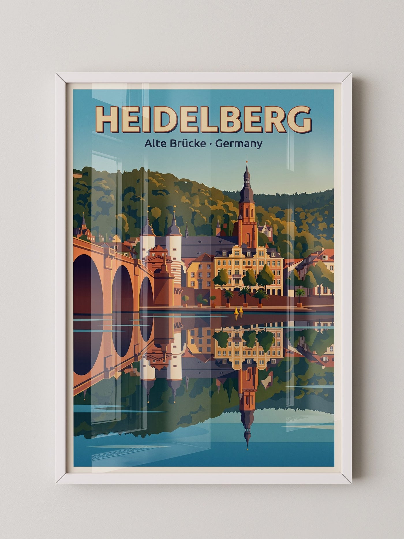 Heidelberg Brücke Spiegelung
