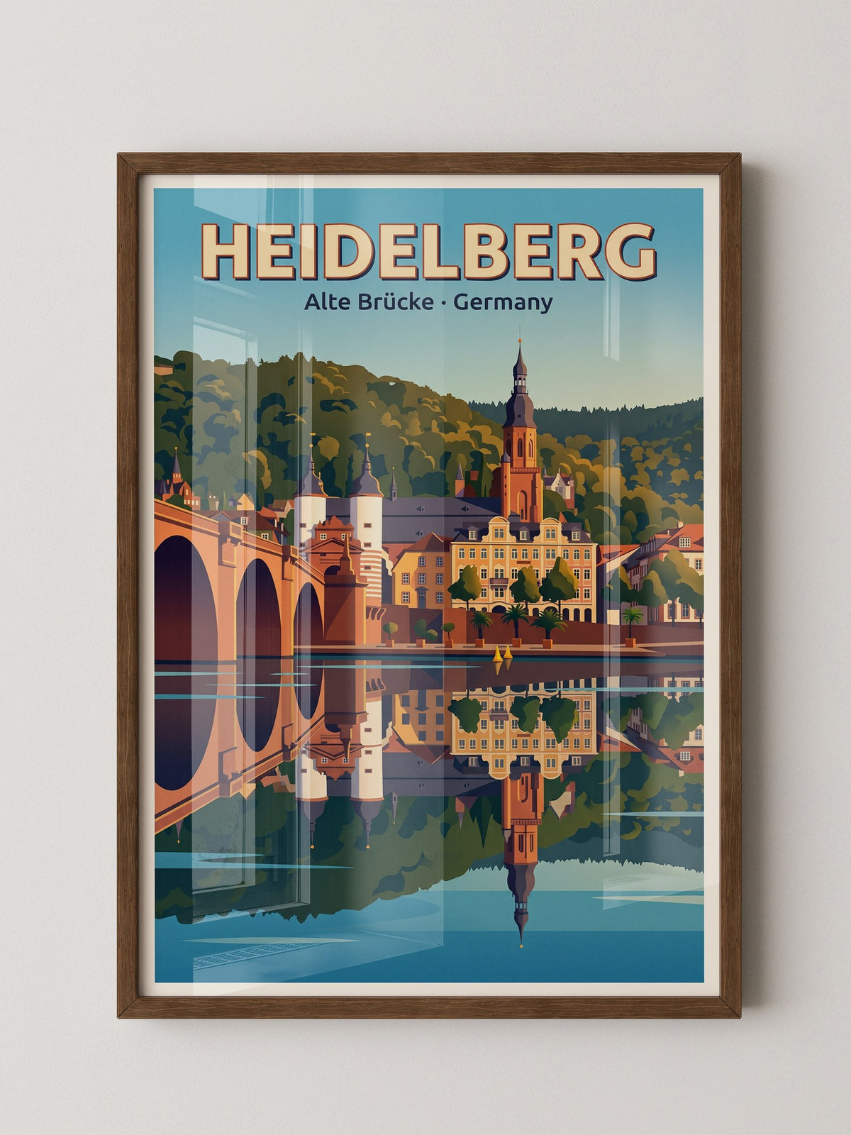 Heidelberg Brücke Spiegelung