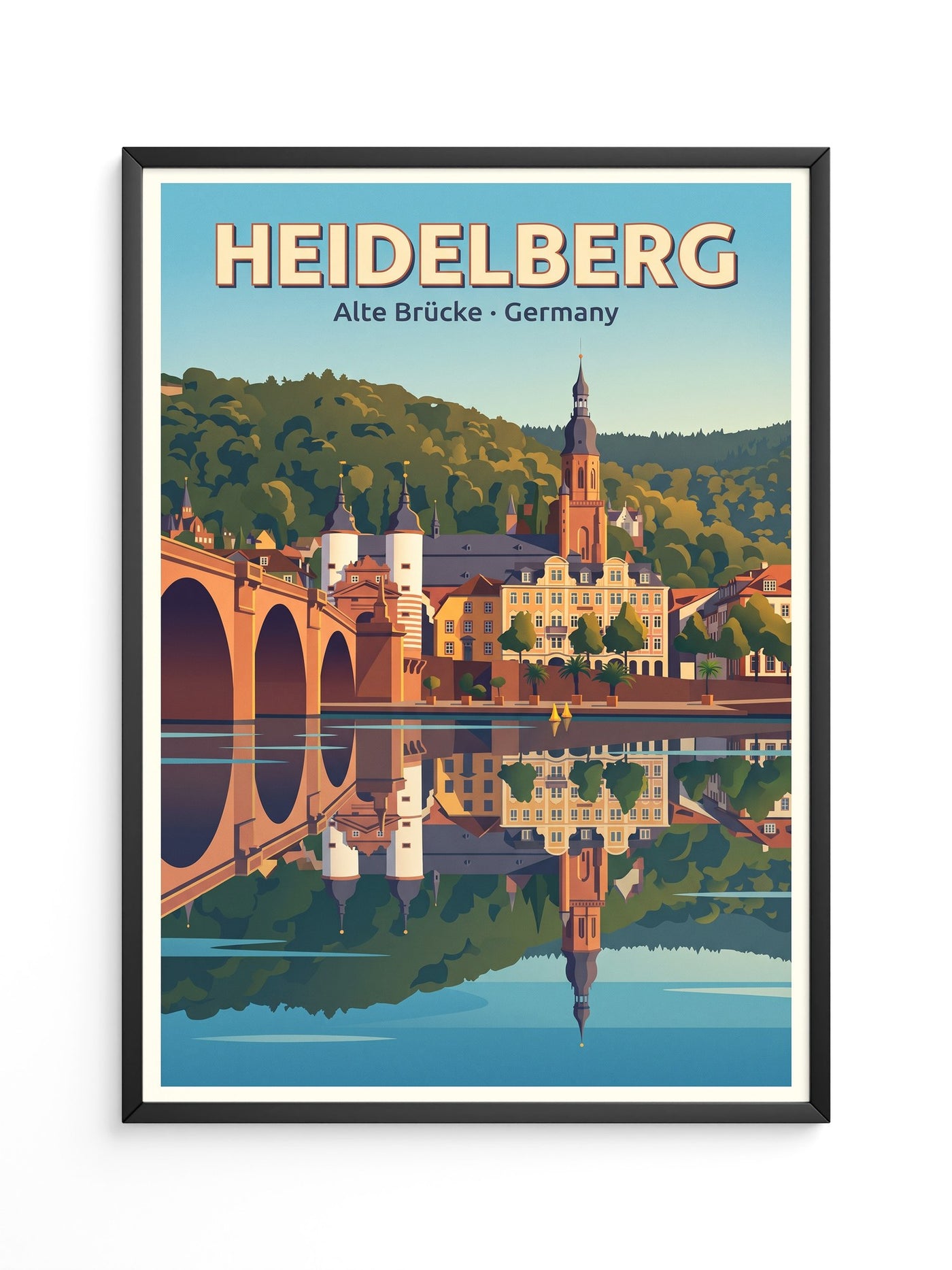Heidelberg Brücke Spiegelung