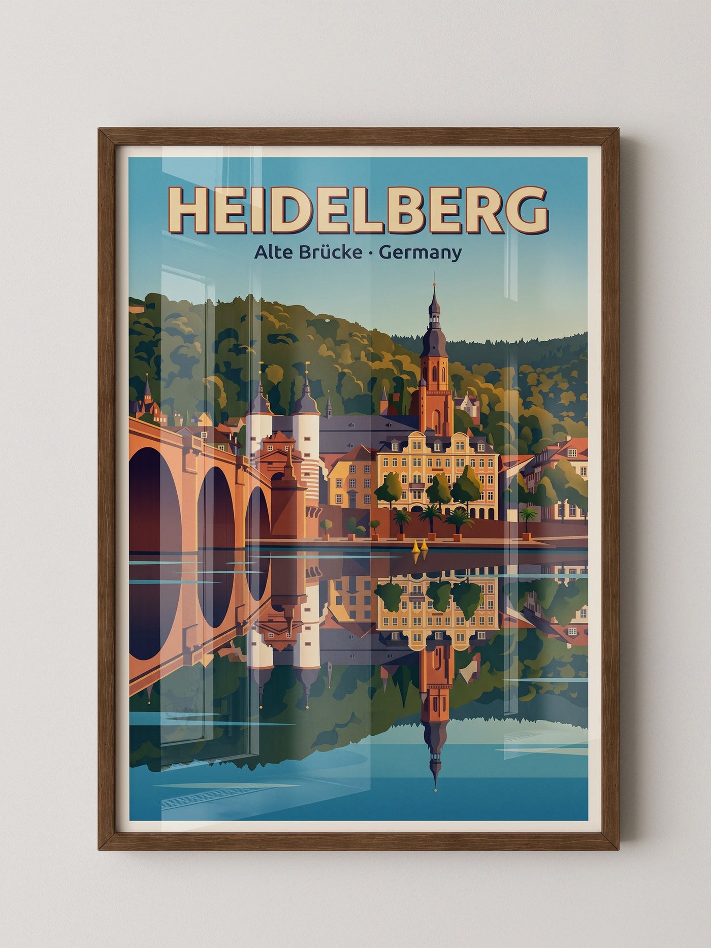 Heidelberg Brücke Spiegelung