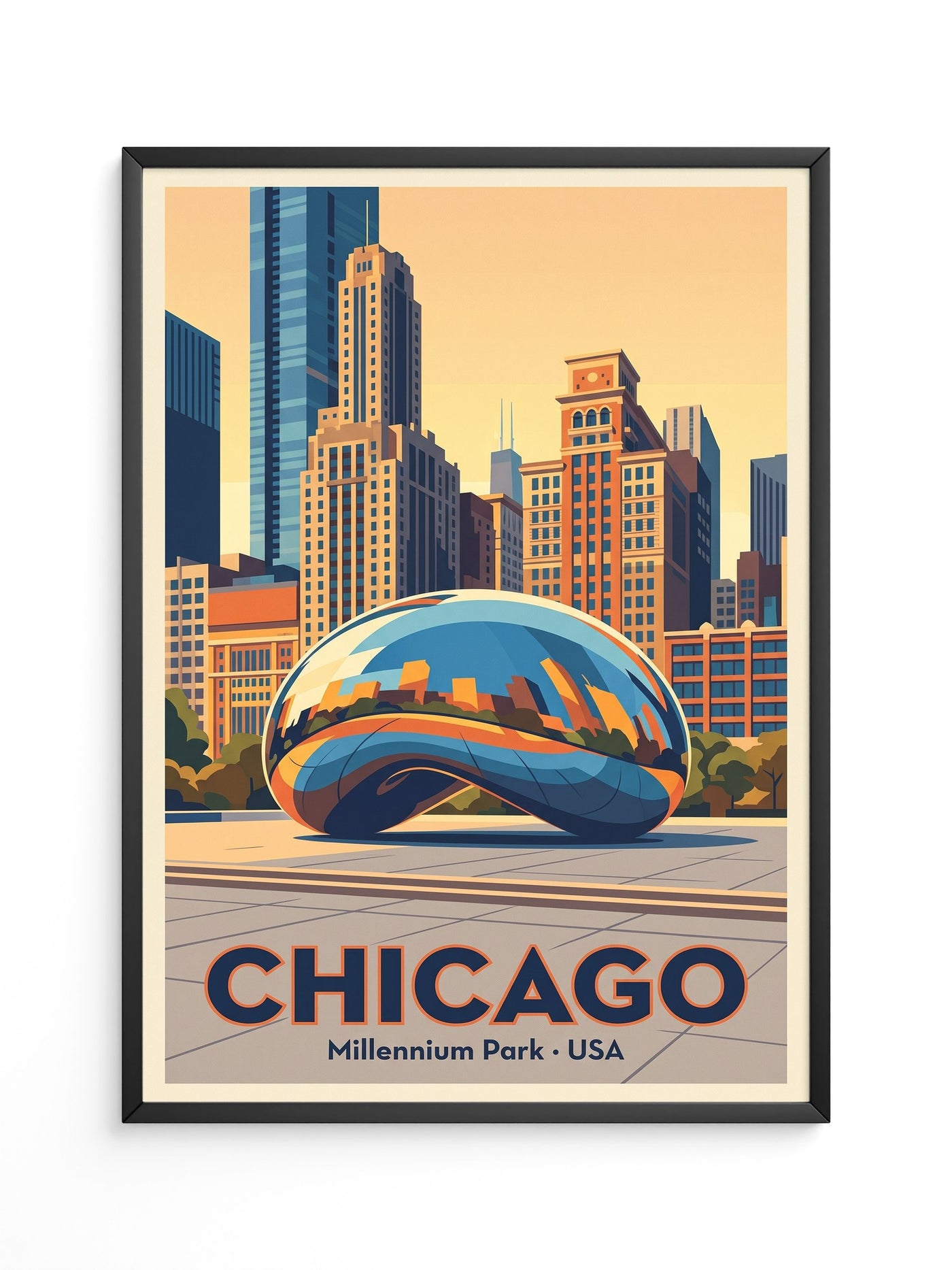 Millennium Park Chicago Retro