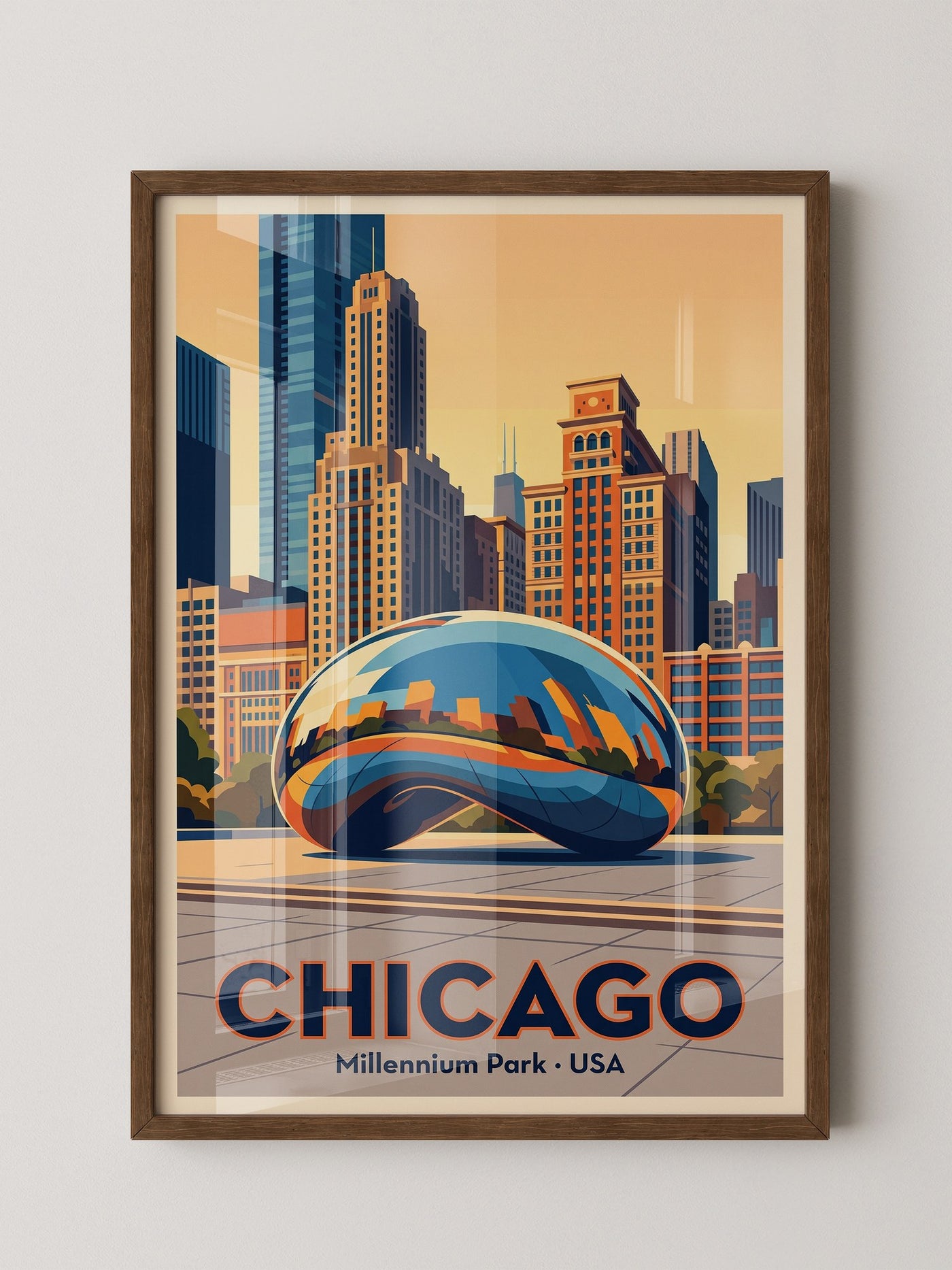 Millennium Park Chicago Retro