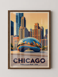 Millennium Park Chicago Retro
