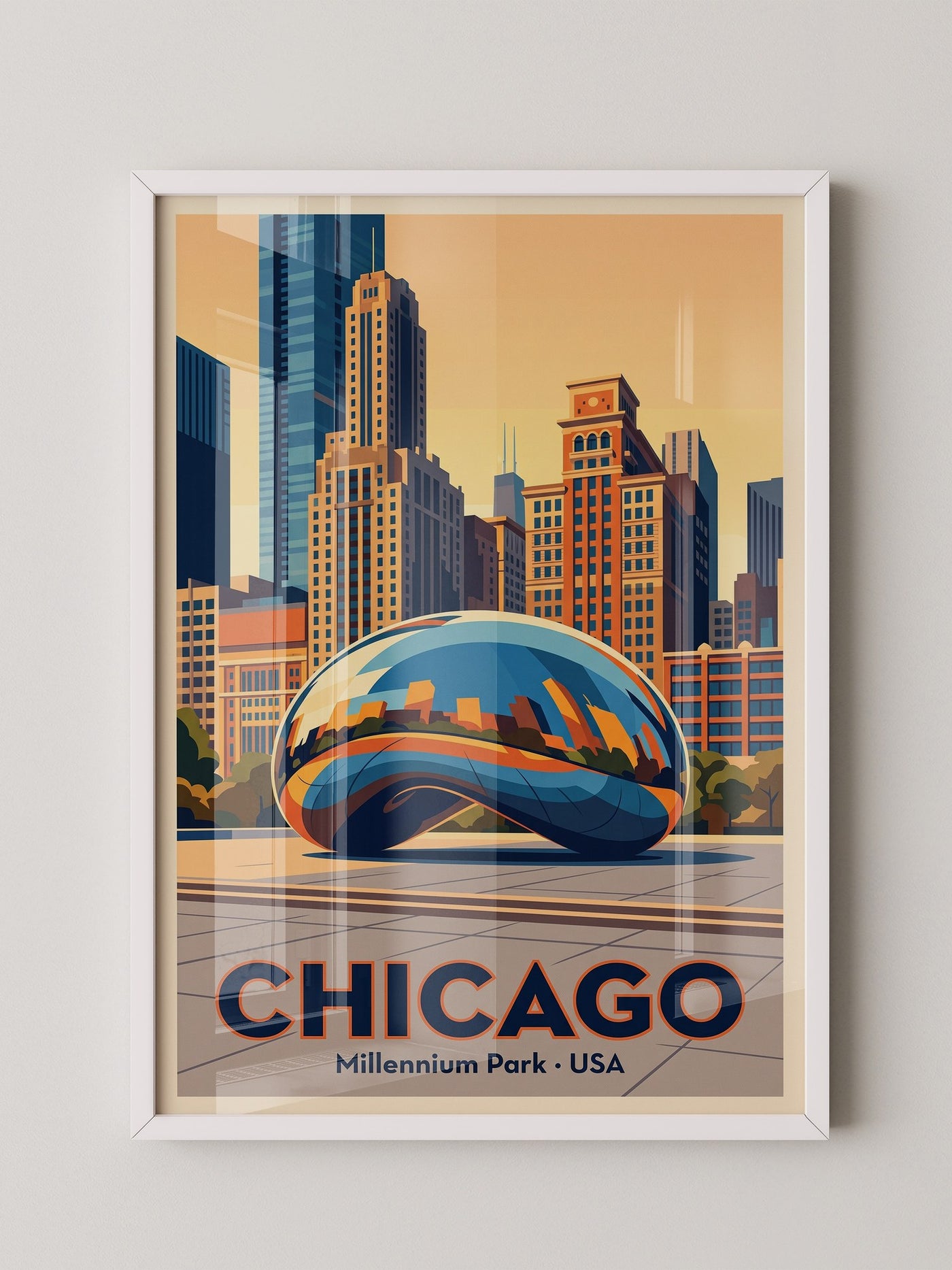 Millennium Park Chicago Retro