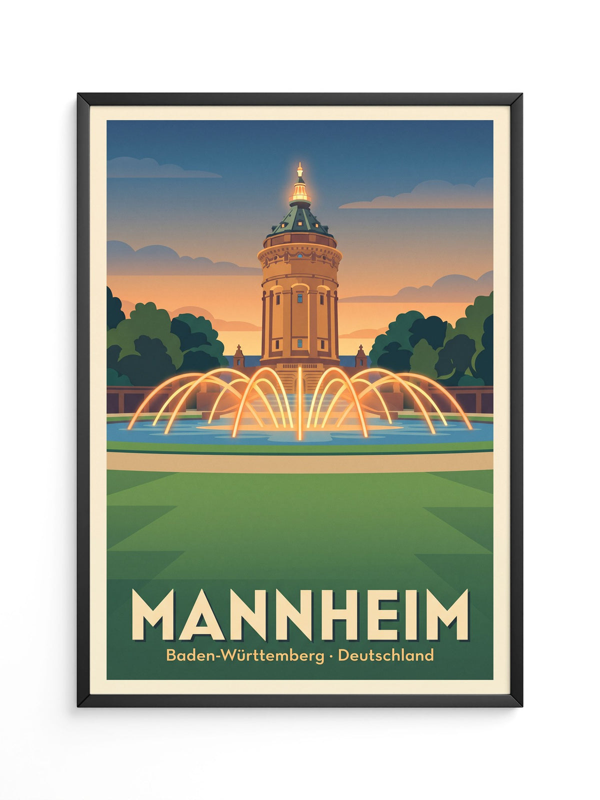 Mannheim Wasserturm Retro