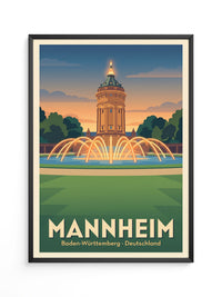 Mannheim Wasserturm Retro
