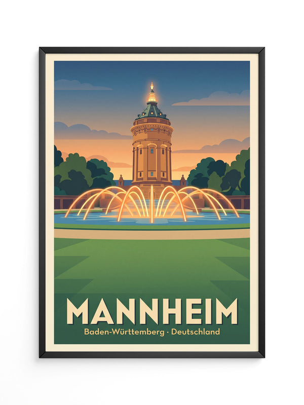 Mannheim Wasserturm Retro