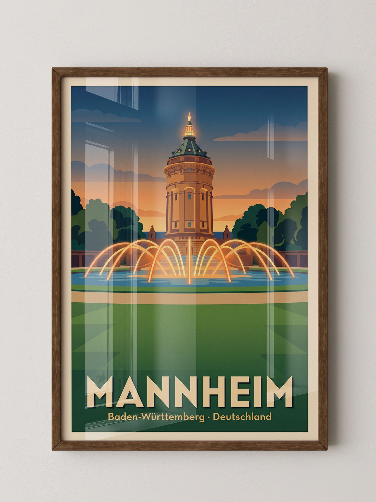 Mannheim Wasserturm Retro