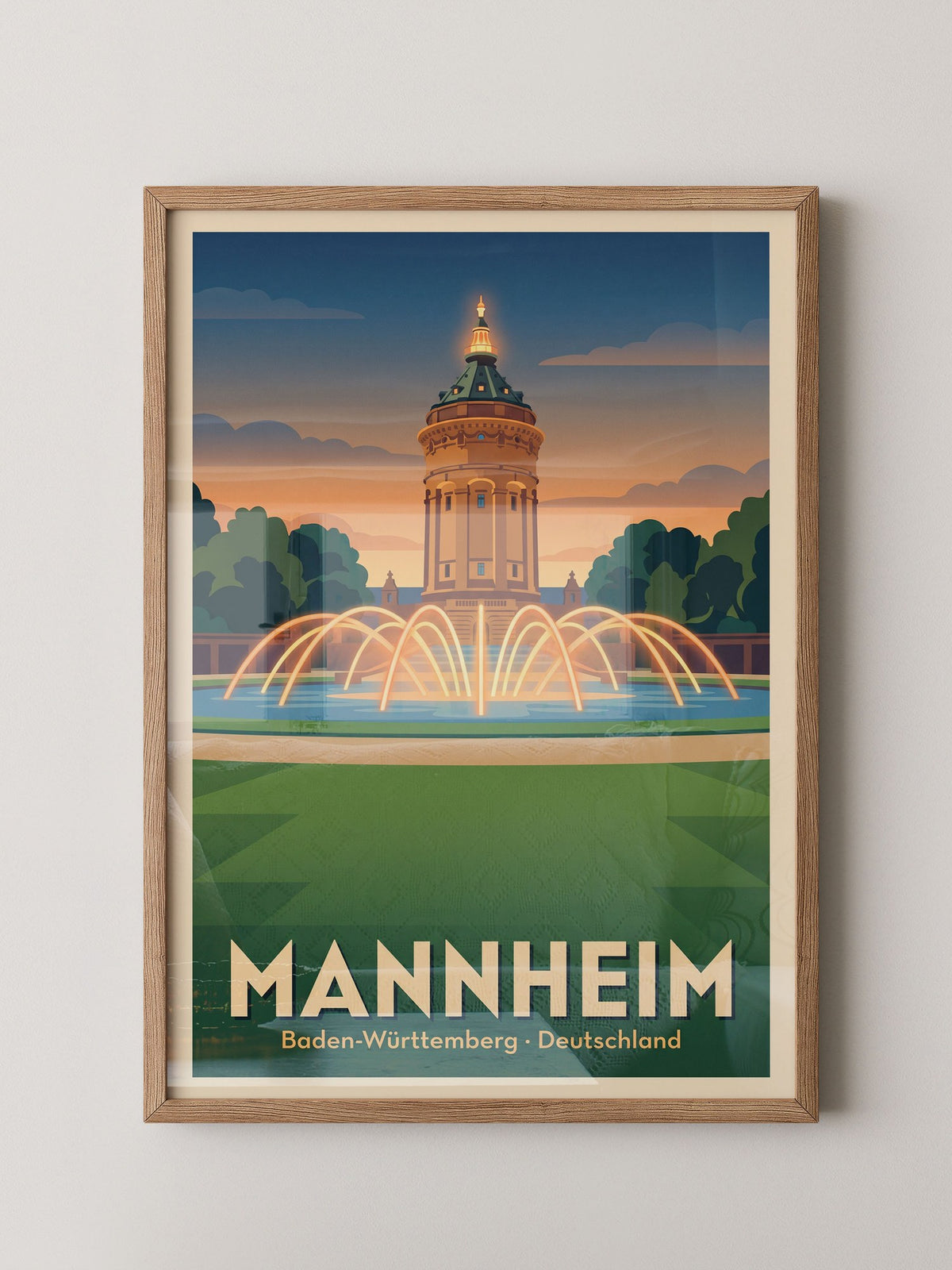 Mannheim Wasserturm Retro
