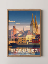 Regensburg Altstadt Illustration