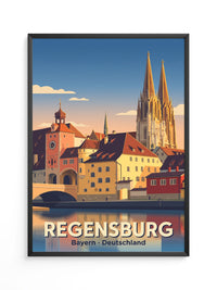 Regensburg Altstadt Illustration