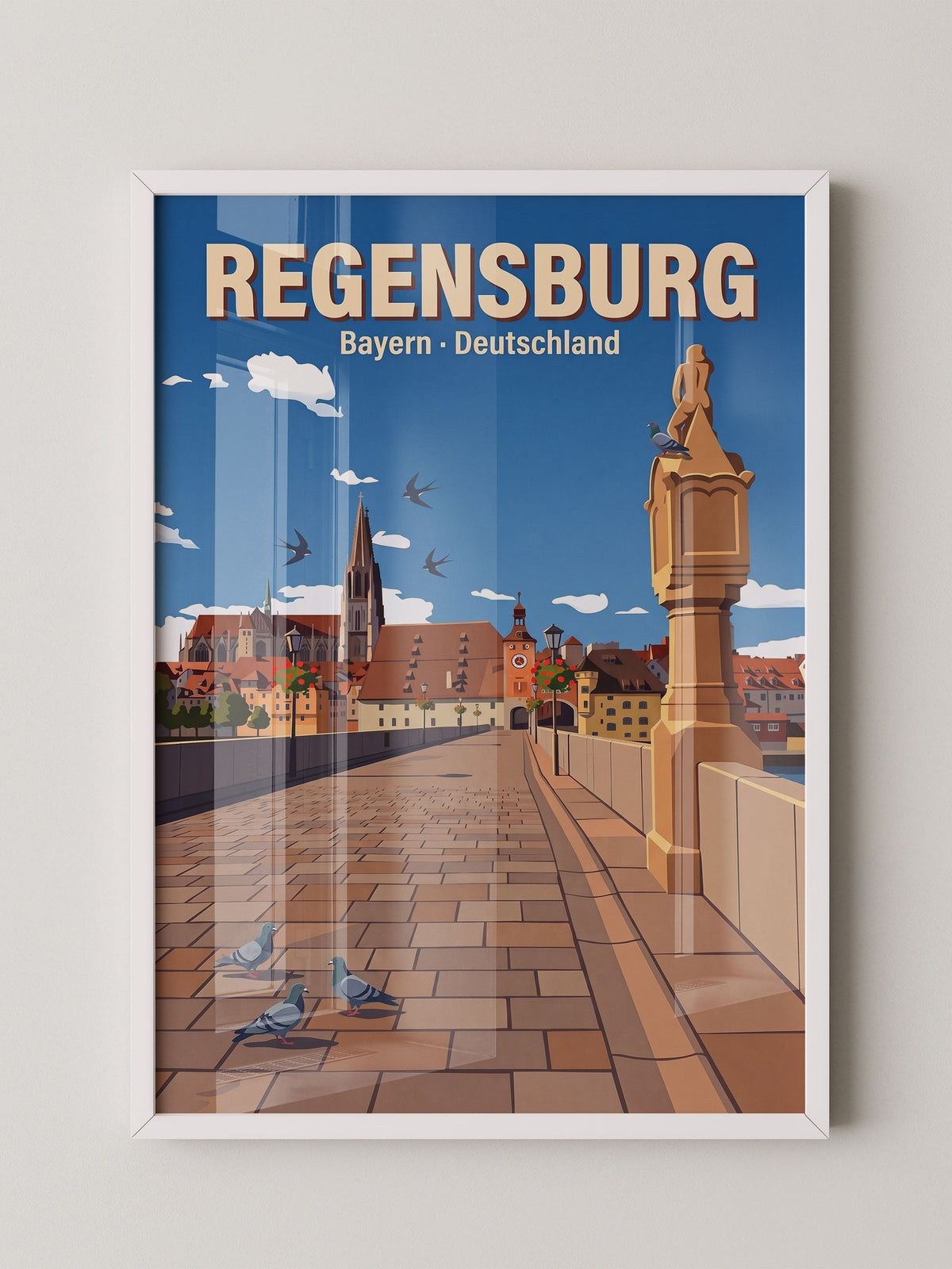 Regensburg Brücke Illustration