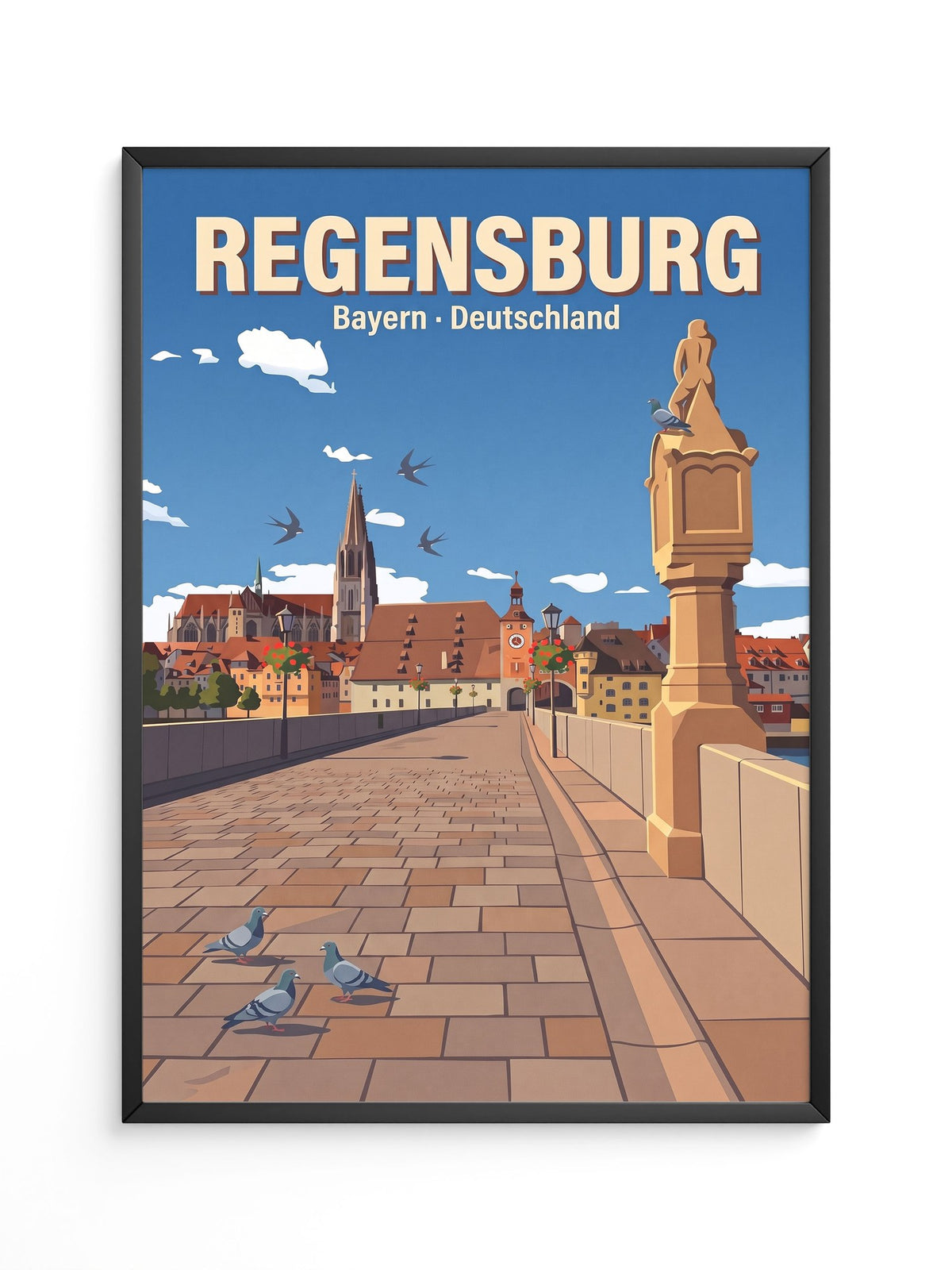 Regensburg Brücke Illustration