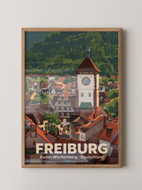 Freiburg Stadtansicht Illustration